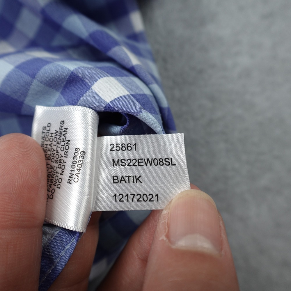 Peter Millar Shirt Mens Large Blue Gingham Summer Comfort Button Front Preppy - Picture 15 of 15